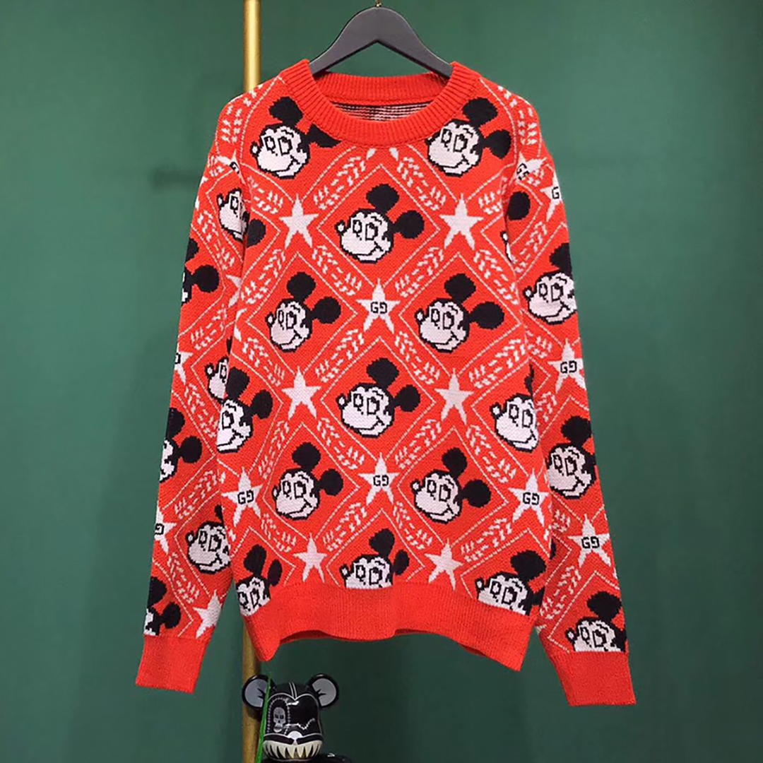 شنط تقليد ديور هرمز شوز Gucci Mickey Mouse Printed Red Sweater سيلين اف سان  لوران فالنتينو كعب برادا موقع Gucci Mickey Mouse Printed Red Sweater تقليد  ماركات رخيصه درجة اولى هاي كواليتي